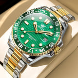 OLEVS 3610 Mens Watches, Silver Dress Gold Classic Luxury Big Large Face Waterproof Watches for Men, Analog Two Tone Stainless Steel Men Wrist Watch