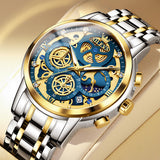 OLEVS Watches for Man 9947 Golden Blue