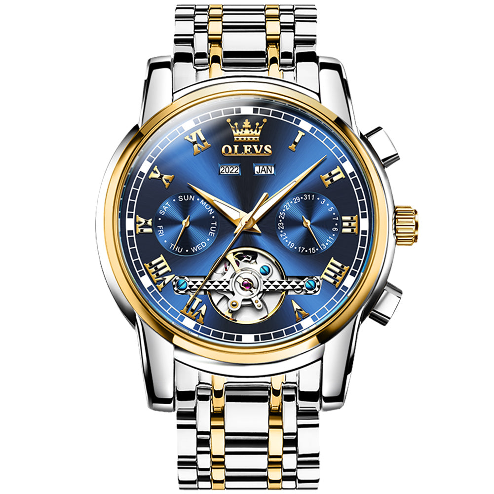 Two Tone Strap - Blue Dial Gold Trim