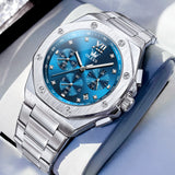 OLEVS 3626 Watches for Men Business Dress Analog Quartz Chronograph Gold Plated Stainless Steel Waterproof Luminous Date Classic Mens Wrist Watches Reloj Para Hombre