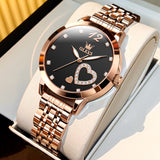 OLEVS 5189 Watch for Women Mesh Strap Fashion Rose Gold Dress Watches