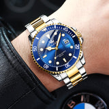 Two Tone Strap - Blue Dial Gold Trim