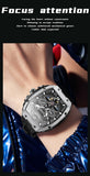 OLEVS GELATU 6016 Men's Automatic Mechanical Watch Multi-Function Diamond Skeleton Dial Luxury Sapphire Crystal 50M Waterproof Wristwatch