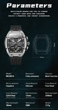 OLEVS GELATU 6016 Men's Automatic Mechanical Watch Multi-Function Diamond Skeleton Dial Luxury Sapphire Crystal 50M Waterproof Wristwatch