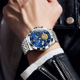 OUPINKE 3255 Self Winding Black Watches for Men Luxury Business Dress Mens Watch Reloj Para Hombre