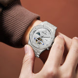 OLEVS 9805 Automatic Mens Watches Self Winding Mechanical Business Diamond Luxury Dress Stainless Steel Waterproof Luminous Wrist Watch