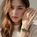 OLEVS Watches for Woman 7008 Golden Blue