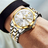OLEVS Watches for Man 5513 Golden White