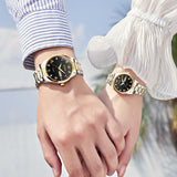 OLEVS 5563Couple Watch Valentines Couple Matching Watches His and Her Couple Set Wrist Watch Men and Women Lovers Wedding Waterproof Romantic Gifts Set of 2