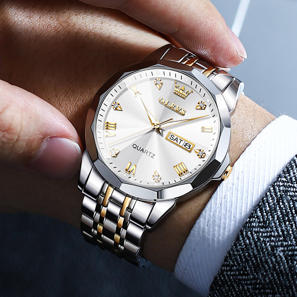 Two Tone Strap - White Dial Silver Trim