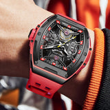 Men Automatic Sports Watch Original Skeleton Mechanical Self Winding Luxury Dress Sapphire Crystal Waterproof Wrist Watch for Men 6012