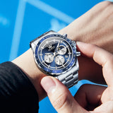 OLEVS 2945 Watches For Men Business Dress Luxury Casual Analog Quartz Stainless Steel Waterproof Luminous Date Men Wrist Watches Reloj Para Hombre Black Dial