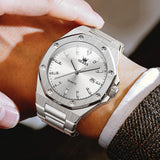 OLEVS 3613 Men's Watch with Gold Bracelet, Business Style, Gift-Ready, 3ATM Waterproof