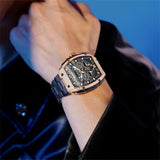 OLEVS 6016 Watches for Men Automatic Mechanical Luxury Dress Big Face Self Winding Tourbillon Skeleton Luminous Wrist Watches