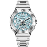 Men's Automatic Mechanical Watch Case Multi-Function Chronograph Moon Phase Year/Month/Date Display Stainless Steel Band Luxury Wrist Watch