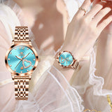 OLEVS 5189 Watch for Women Mesh Strap Fashion Rose Gold Dress Watches