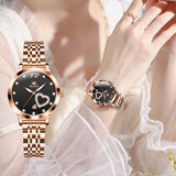 OLEVS 5189 Watch for Women Mesh Strap Fashion Rose Gold Dress Watches