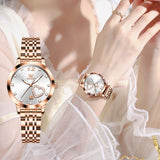 OLEVS 5189 Watch for Women Mesh Strap Fashion Rose Gold Dress Watches