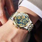 OLEVS Watches for Man 9947 Golden Blue