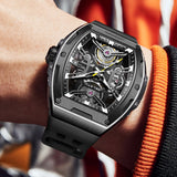 Men Automatic Sports Watch Original Skeleton Mechanical Self Winding Luxury Dress Sapphire Crystal Waterproof Wrist Watch for Men 6012