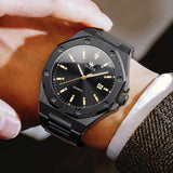 OLEVS 3613 Men's Watch with Gold Bracelet, Business Style, Gift-Ready, 3ATM Waterproof