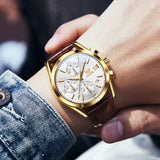 OLEVS Watches for Man 2872 Golden White