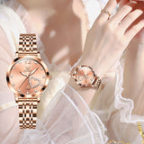 OLEVS 5189 Watch for Women Mesh Strap Fashion Rose Gold Dress Watches