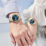 OLEVS Watches for Woman 5563 GL Golden Blue