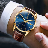 OLEVS Watches for Man 6898 Golden Blue