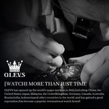 OLEVS 6621Automatic Watches for Men Luxury Dress Waterproof Self Winding Mechanical Moon Phase Chronograph Stainless Steel Luminous Diamond Date Skeleton Tourbillon Wristwatch for Men Reloj Para Hombre