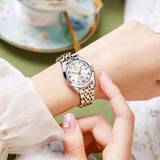 OLEVS Watches for Woman 9970 Golden White