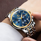 OLEVS Watches for Man 2858 Golden Blue