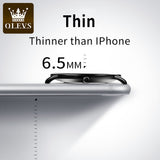 OLEVS 5869 Watches for Men Minimalist Ultra Thin Fashion Casual Analog Quartz Date Watch Waterproof Slim Simple Big Face Dress Mens Wrist Watches with Retro Leather Band for Men Reloj para Hombre