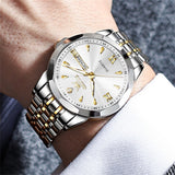 OLEVS Watches for Man 9998 Golden White
