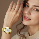 OLEVS Watches for Woman 7008 Golden White