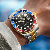 OLEVS 3610 Mens Watches, Silver Dress Gold Classic Luxury Big Large Face Waterproof Watches for Men, Analog Two Tone Stainless Steel Men Wrist Watch