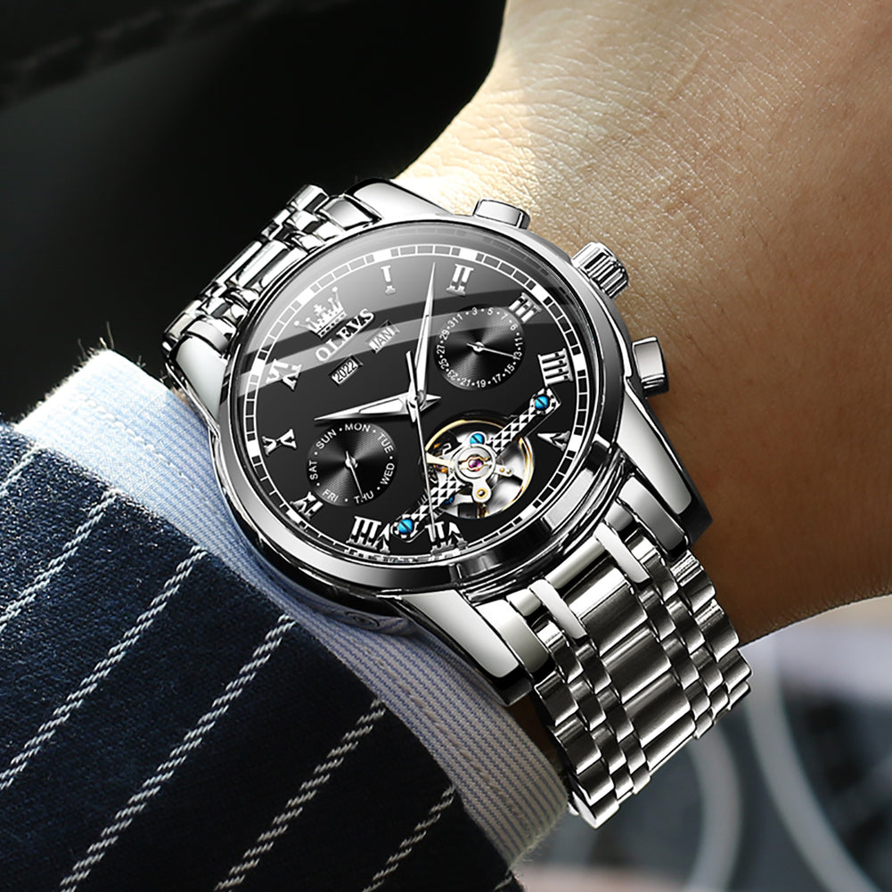 Silver Strap - Black Dial Silver Trim