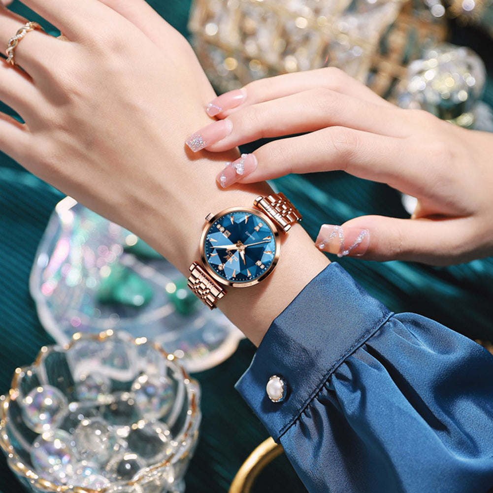 Rose Strap - Blue Dial Rose Trim