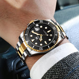 Two Tone Strap - Black Dial Gold Trim