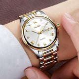 OLEVS Watches for Man 5563 Golden White