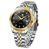 OLEVS Watches for Men with Date Luxury Male Waterproof Men Wrist Watch Analog Dress Quartz Stainless Steel Watch Luminous Calendar Men Watch Reloj para