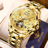 OUPINKE 3240 Self Winding Black Watches for Men Luxury Business Dress Mens Watch Reloj Para Hombre
