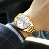 OLEVS Watches for Man 6898 Golden White