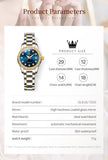 OLEVS 7003 Automatic Watches for Women Stainless Steel Durable Women's Watches Waterproof Business Womens Luxury Watches Fashion Luminous Date Self Winding Watches for Women Reloj para Mujer