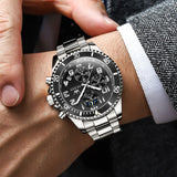 OLEVS 2926Watches for Men Chronograph Business Dress Quartz Stainless Steel Waterproof Moon Phase Male Watch Wrist Watches Reloj Para Hormber