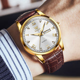 OLEVS Watches for Man 6896 Golden White