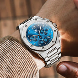 OLEVS 3626 Watches for Men Business Dress Analog Quartz Chronograph Gold Plated Stainless Steel Waterproof Luminous Date Classic Mens Wrist Watches Reloj Para Hombre