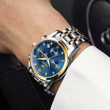 OLEVS Watches for Man 2858 Golden Blue