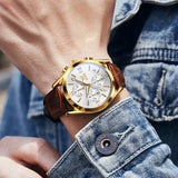 OLEVS Watches for Man 2872 Golden White