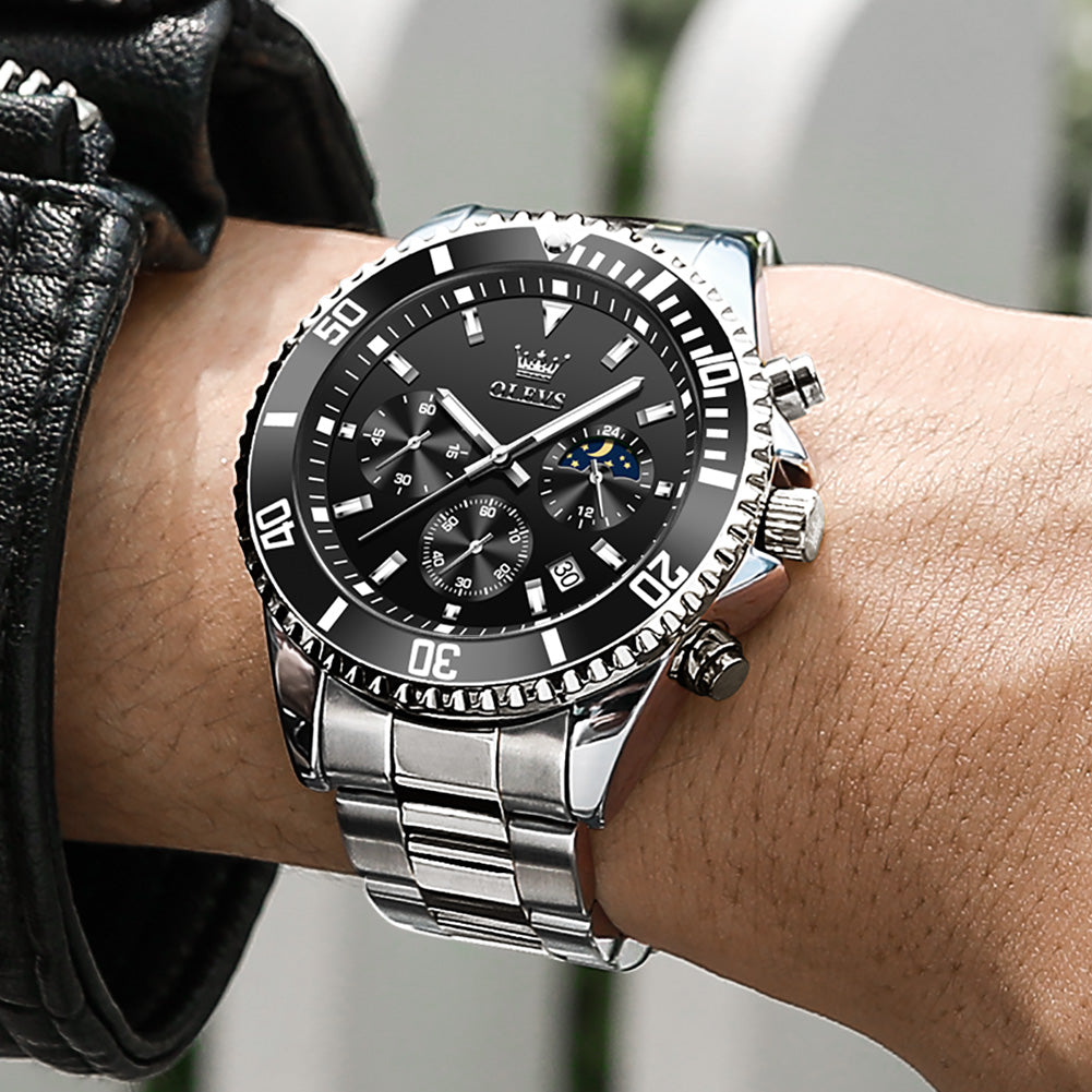 Black Dial Silver Trim